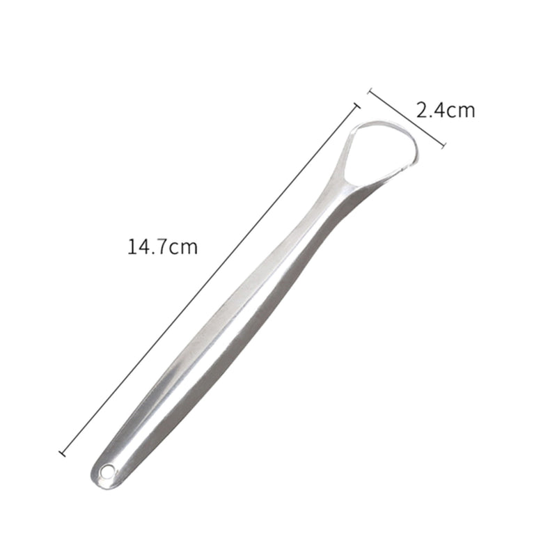 Stainless Steel Tongue Scraper Cleaner Oral Hygiene Reduce Bad Breath Metal Tool