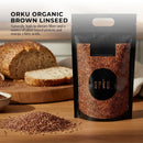 Orku 20Kg Organic Brown Linseed Flaxseed Whole Grain Non GMO Bulk