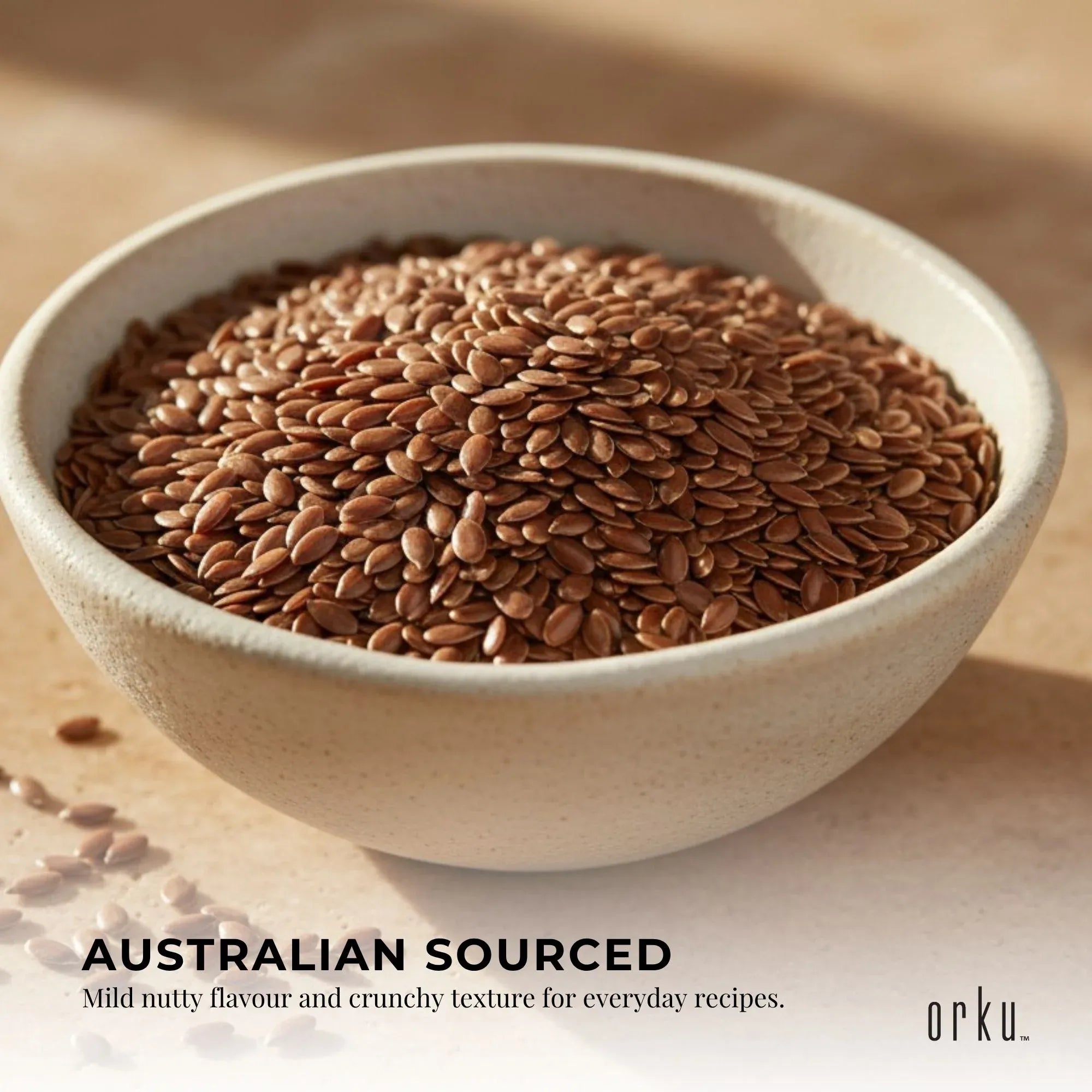 Orku 20Kg Organic Brown Linseed Flaxseed Whole Grain Non GMO Bulk