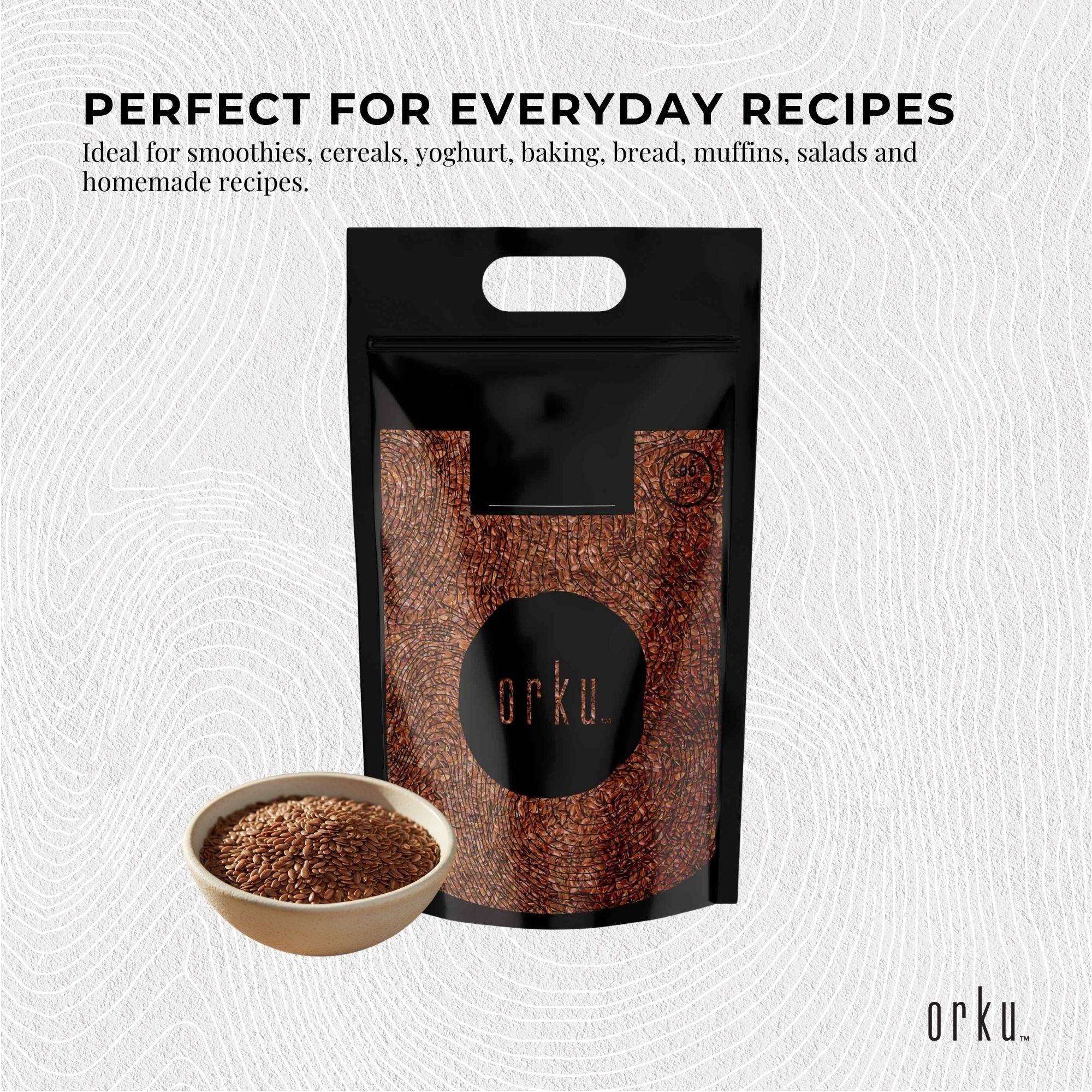 Orku 20Kg Organic Brown Linseed Flaxseed Whole Grain Non GMO Bulk