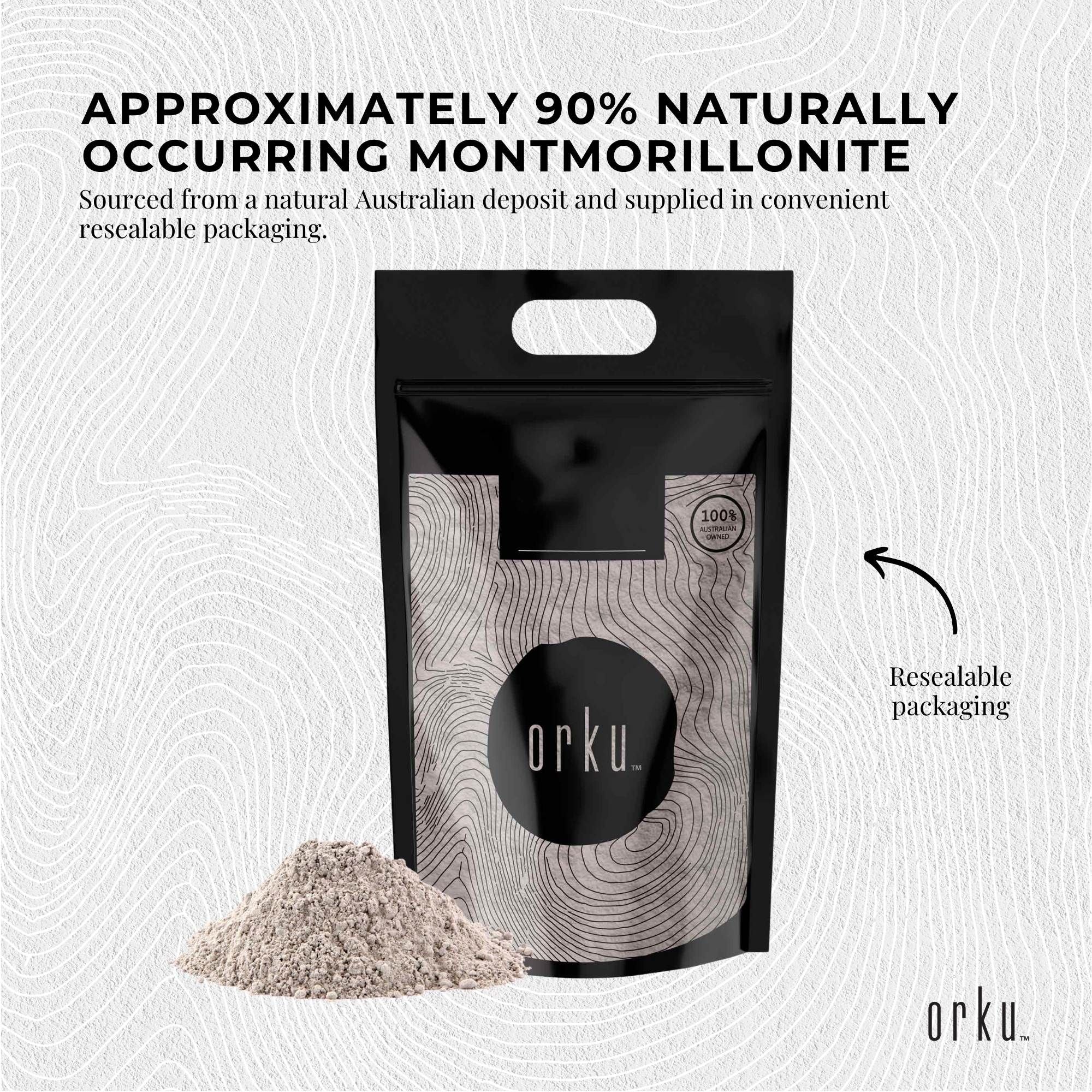 Orku 5Kg Organic Bentonite Clay Powder Cosmetic Grade Montmorillonite