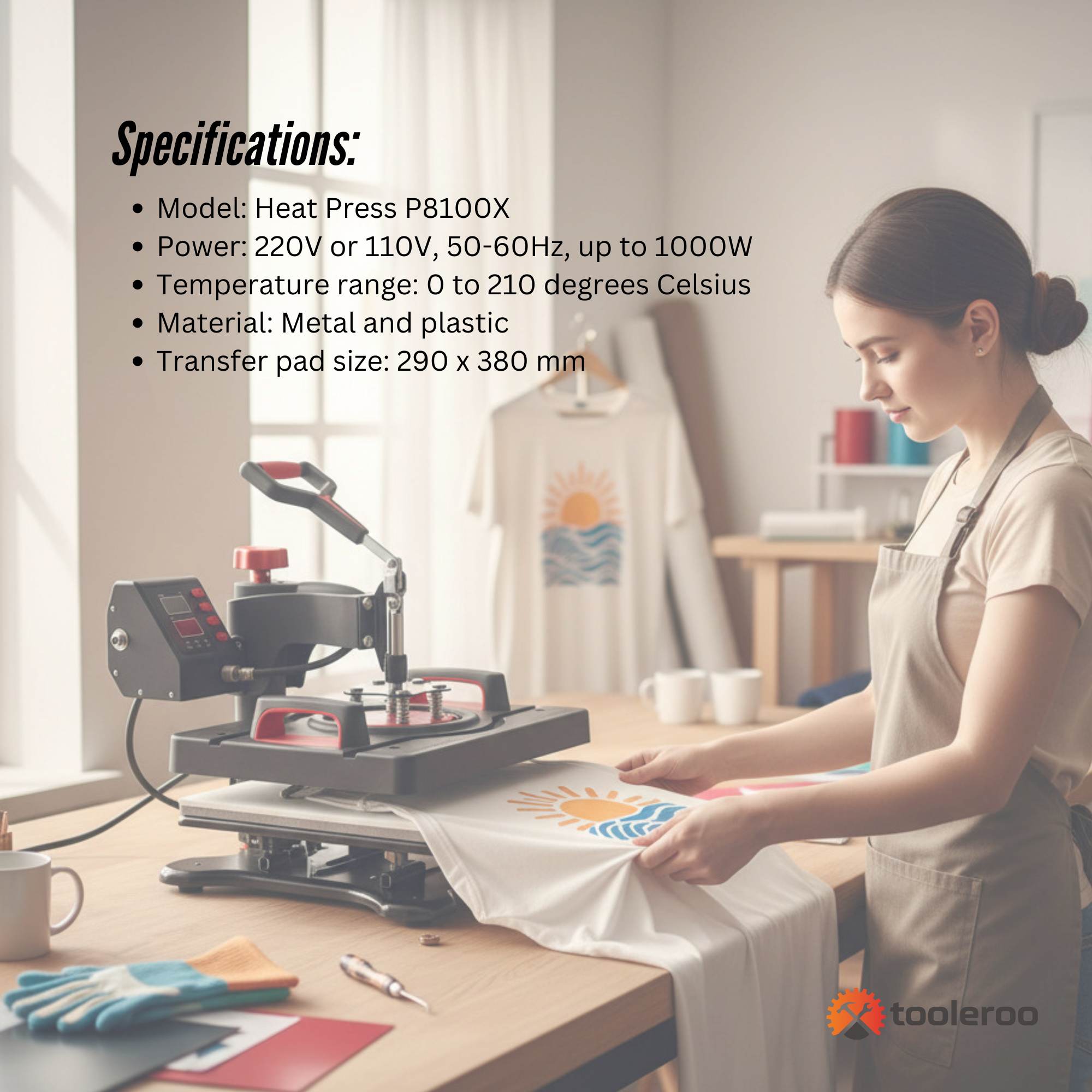 8 in 1 Combo Heat Press - DIY Hobby Craft Logo Transfer HVT Sublimation Printing