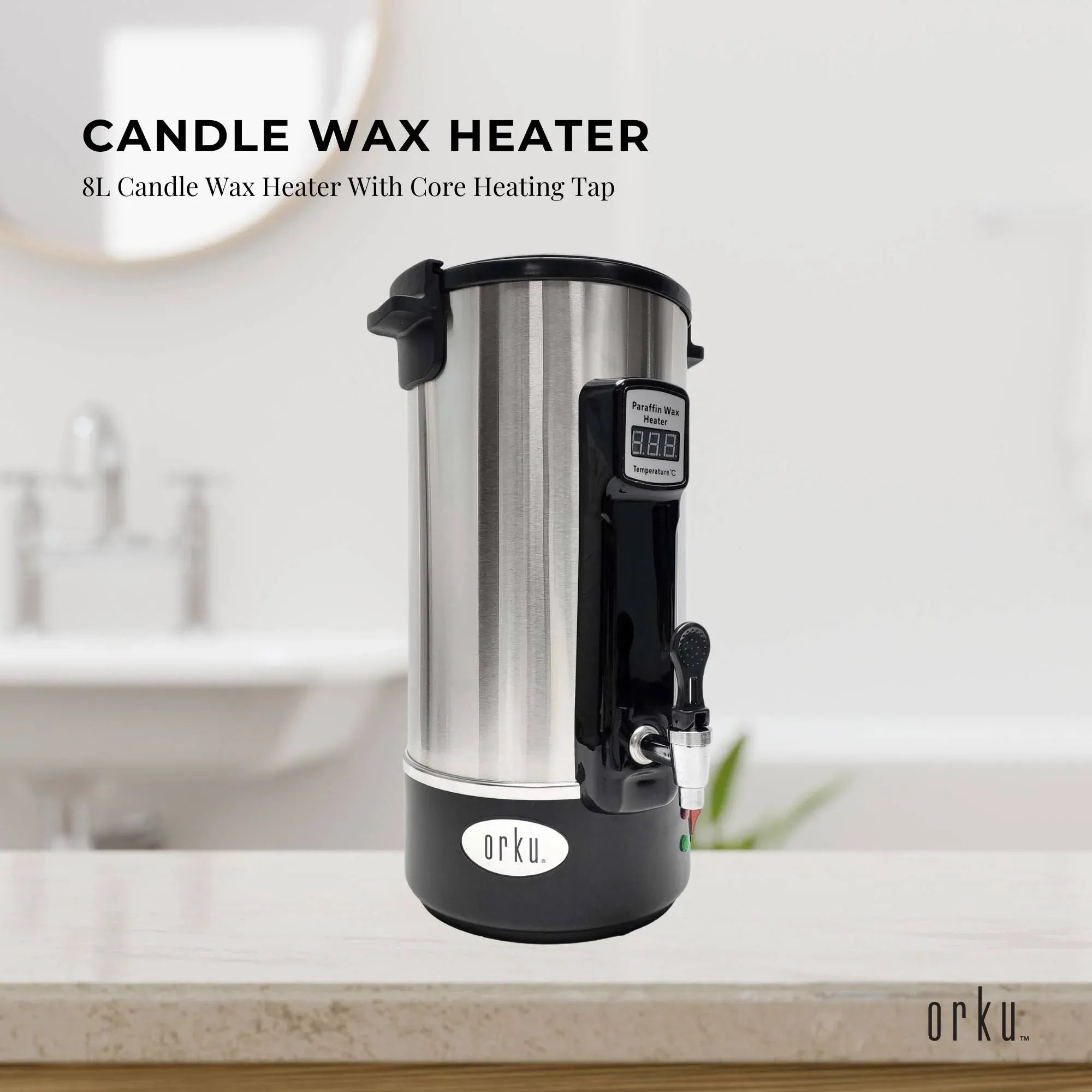 8L Orku Candle Wax Heater With Core Heating Tap - Electric Warmer Melter Pot