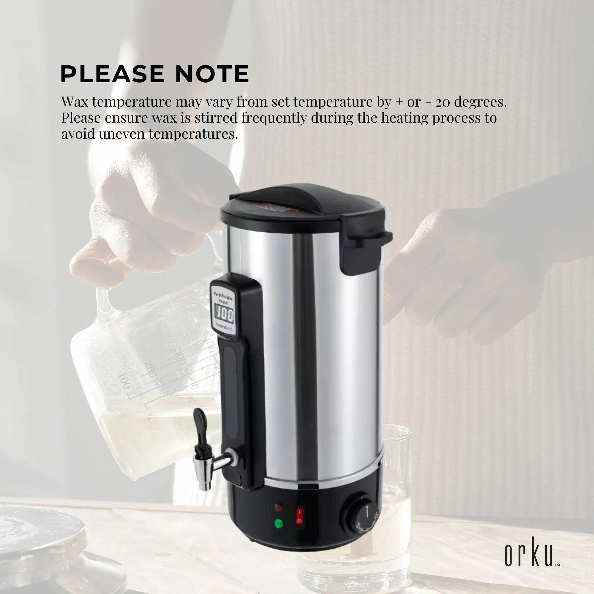 8L Orku Candle Wax Heater With Core Heating Tap - Electric Warmer Melter Pot