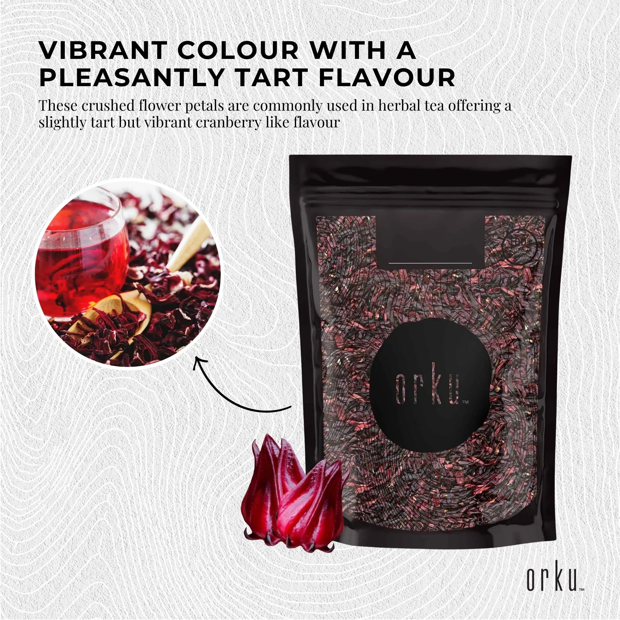Orku 1kg Organic Hibiscus Rosella Flower Crushed Dried Herbal Tea