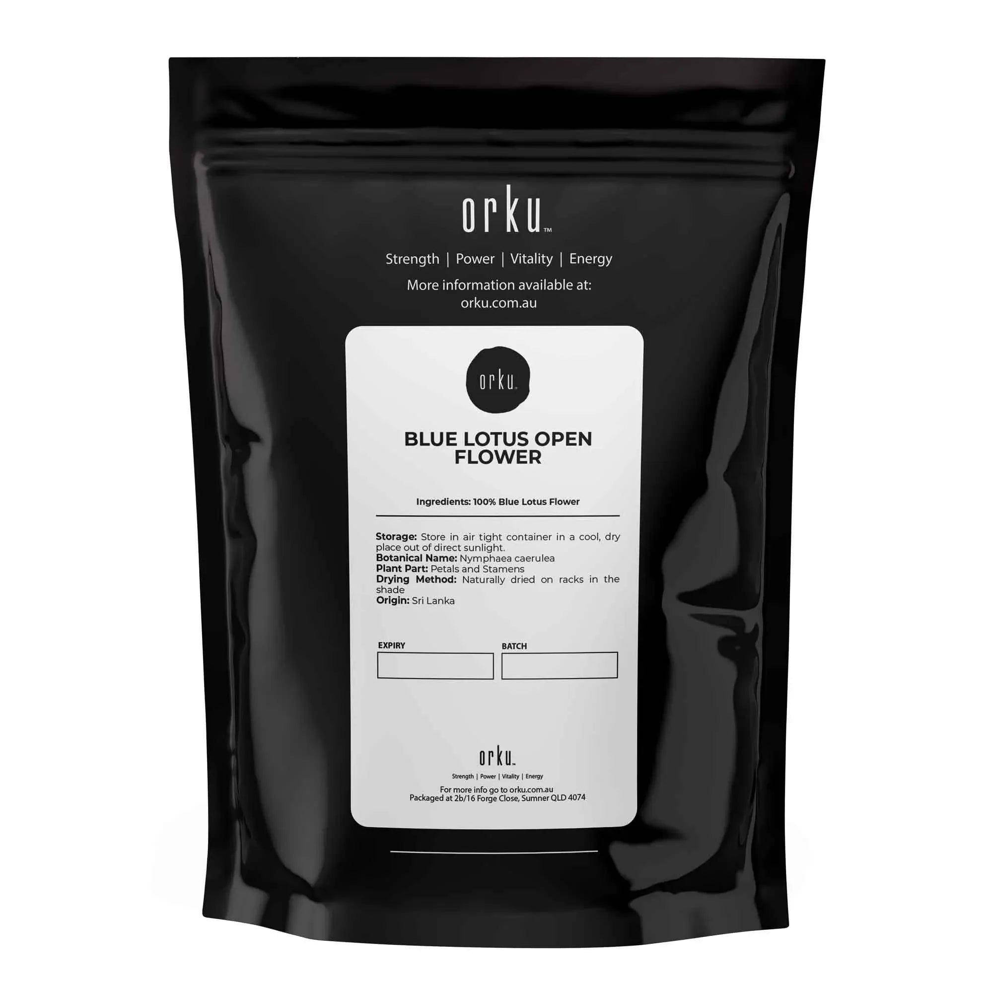 Orku 100g Blue Lotus Flowers - Dried Whole Open Lily Nymphaea Caerulea