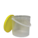 Bulk 100 x 2.2L Empty Honey Bucket with Lid - 3Kg Clear Tamper Proof Plastic Tub