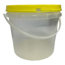 Bulk 100 x 2.2L Empty Honey Bucket with Lid - 3Kg Clear Tamper Proof Plastic Tub