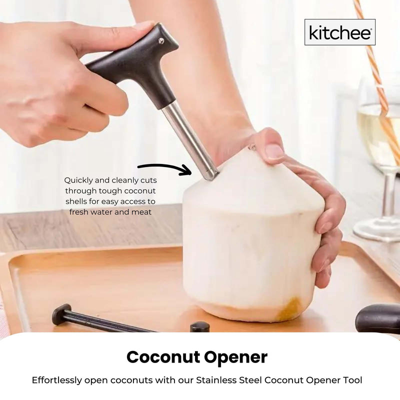 200x Kitchee Coconut Opener - Stainless Steel Hole Punch Kitchen Tool