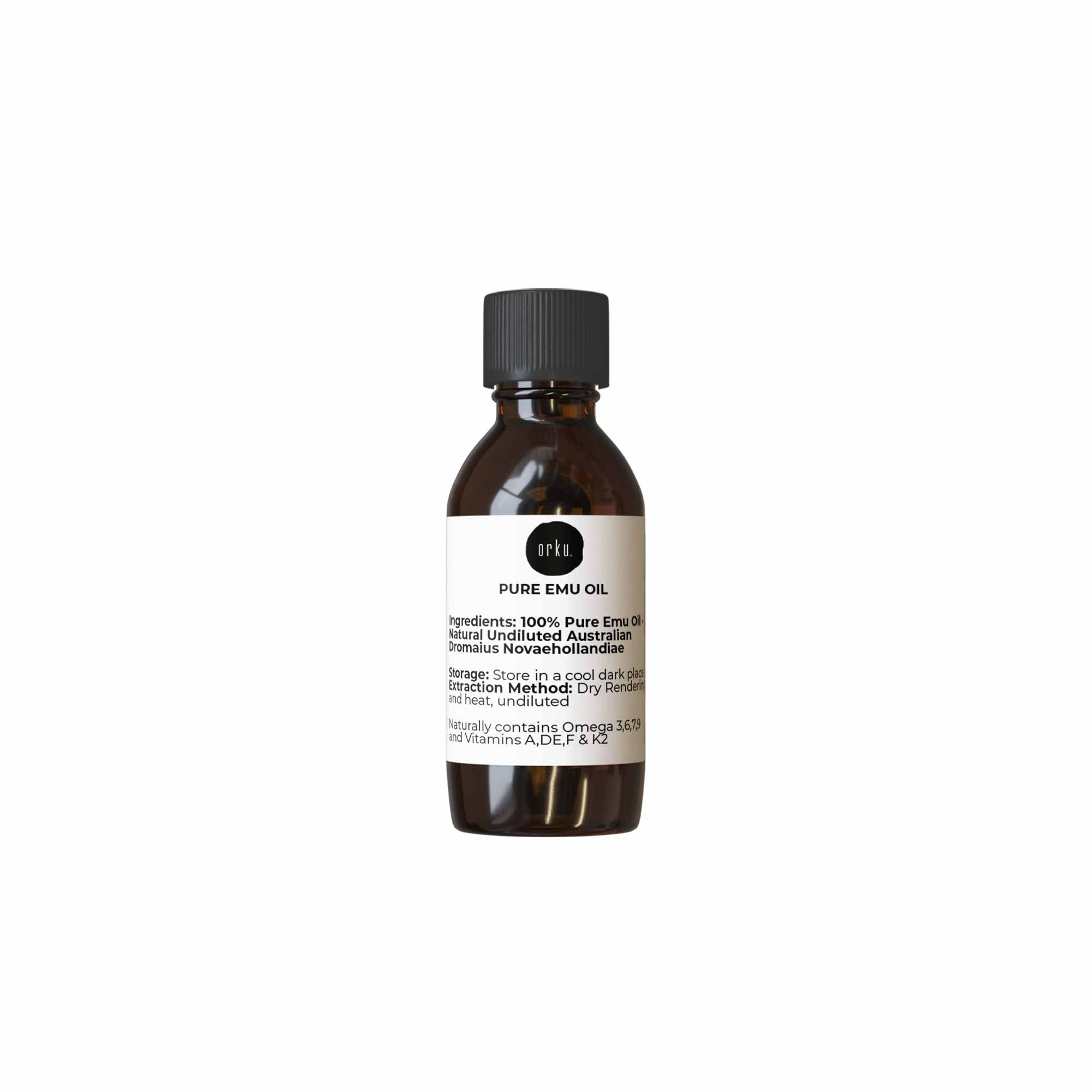 Orku 10ml Pure Emu Oil - Natural Undiluted Australian Dromaius Novaehollandiae