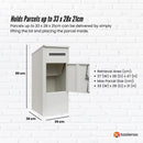 Parcel Delivery Drop Box Mailbox - Secure Home Package Locker 38x38x90cm White