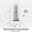 Orku 17L Gravity Benchtop Water Filter System - Stainless Steel