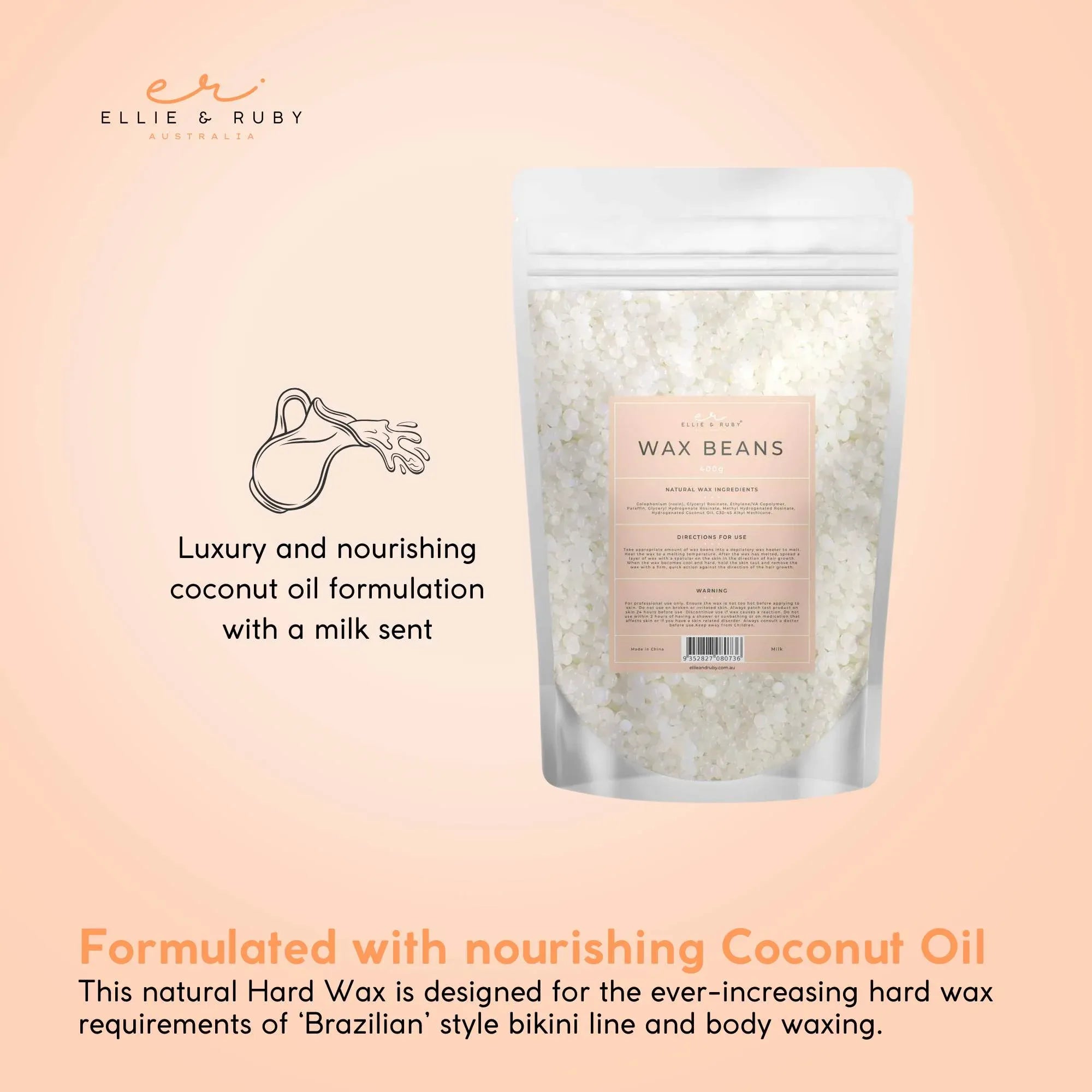 400g Wax Beads Milk - Brazilian Waxing Beans - Stripless Bikini Hair Removal