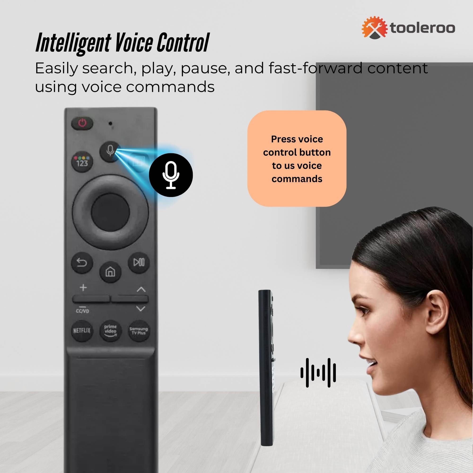 Tooleroo Smart TV Remote Control - Replacement For Samsung Voice BN59-01357F