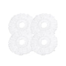 4x Kitchee Microfibre Mop Head Replacement for Kitchee Spin Mop - White Round