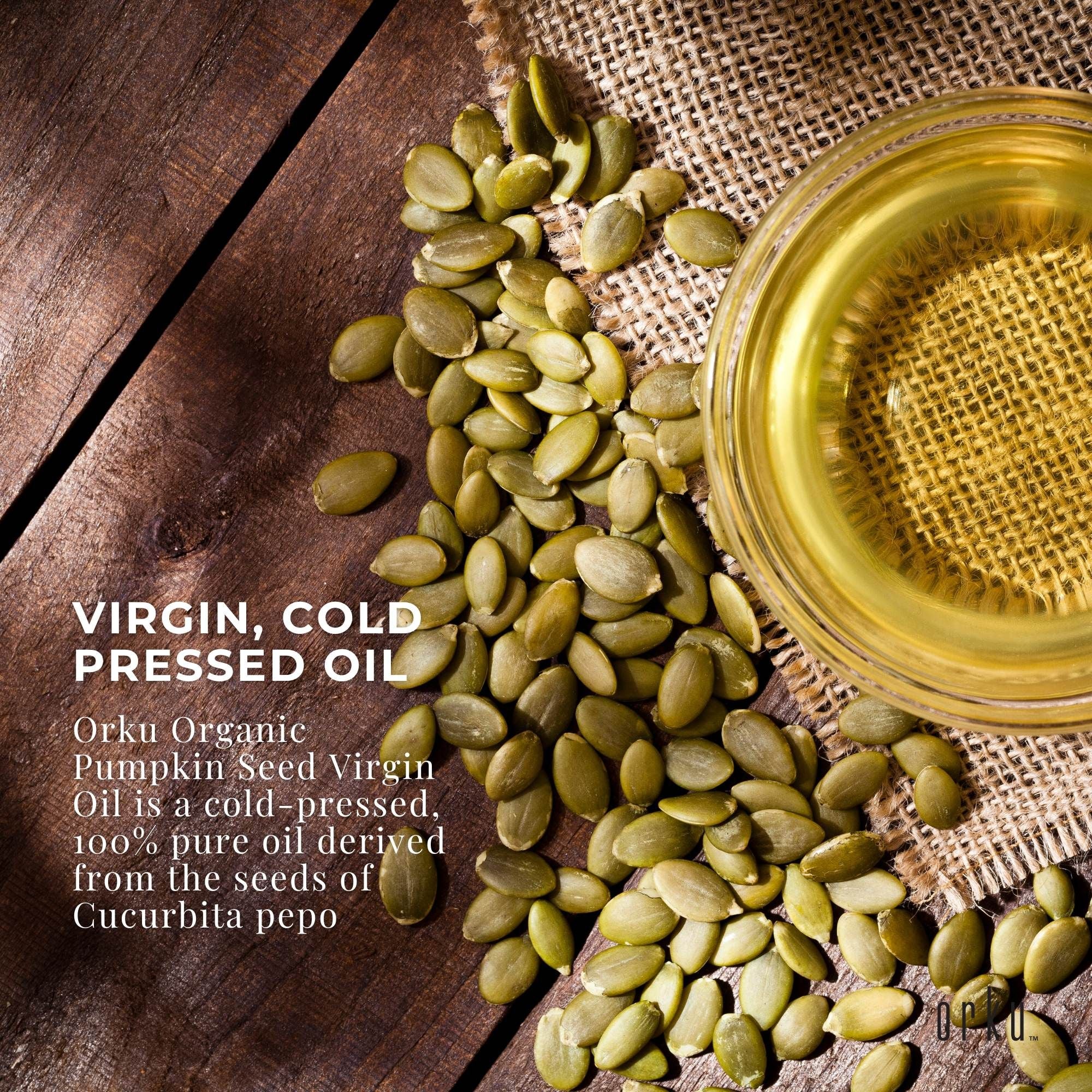 Orku 1L Organic Pumpkin Seed Virgin Oil Cold Pressed Cosmetic Grade