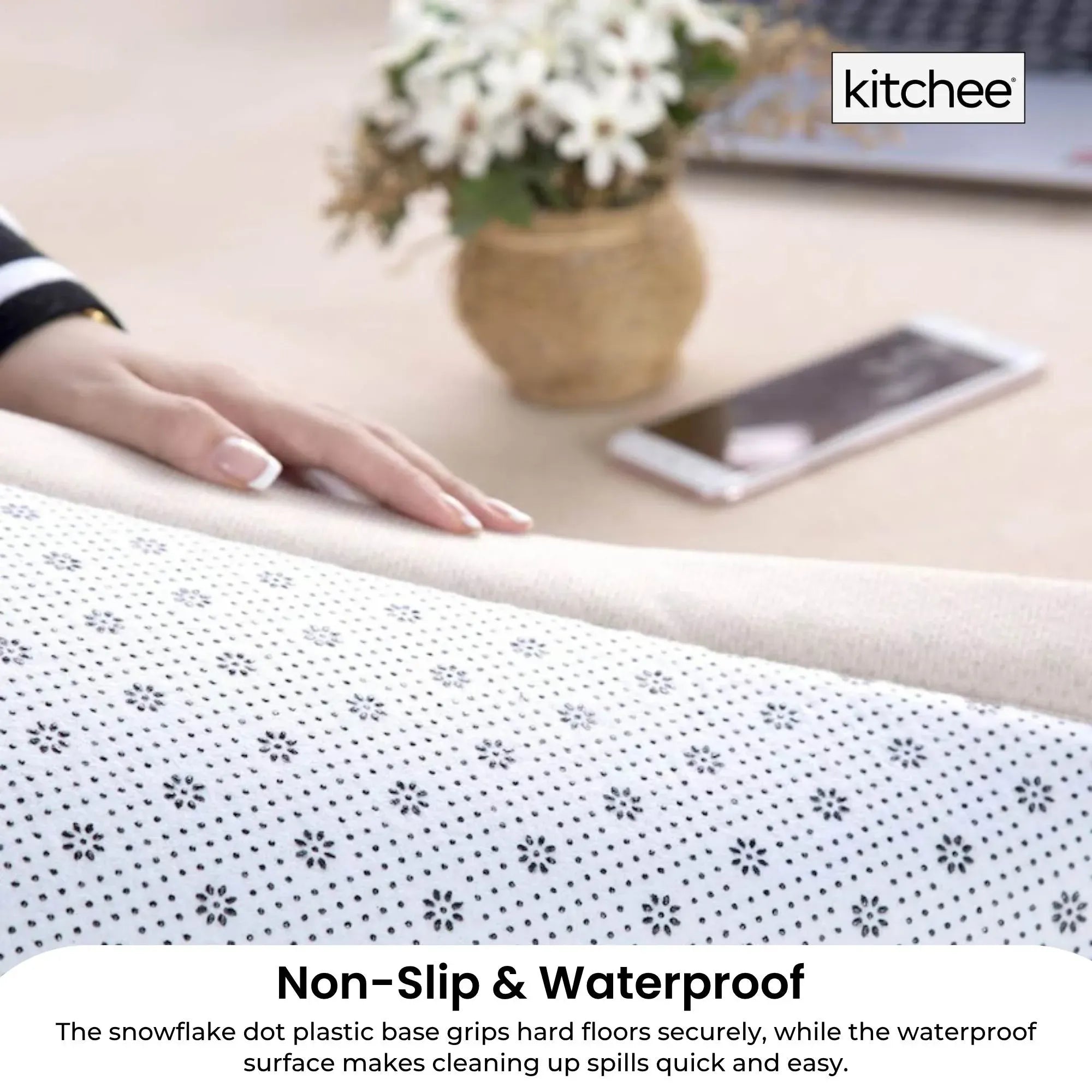 Kitchee Foam Floor Mat 200x200cm - Padded Thick Soft Tatami Style Rug Cream
