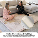 Kitchee Foam Floor Mat 200x200cm - Padded Thick Soft Tatami Style Rug Cream