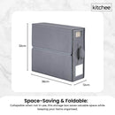 Kitchee 4x Foldable Bed Sheet Storage Box - Linen + Closet Organiser Grey