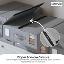Kitchee 10x Foldable Bed Sheet Storage Box - Linen + Closet Organiser Grey