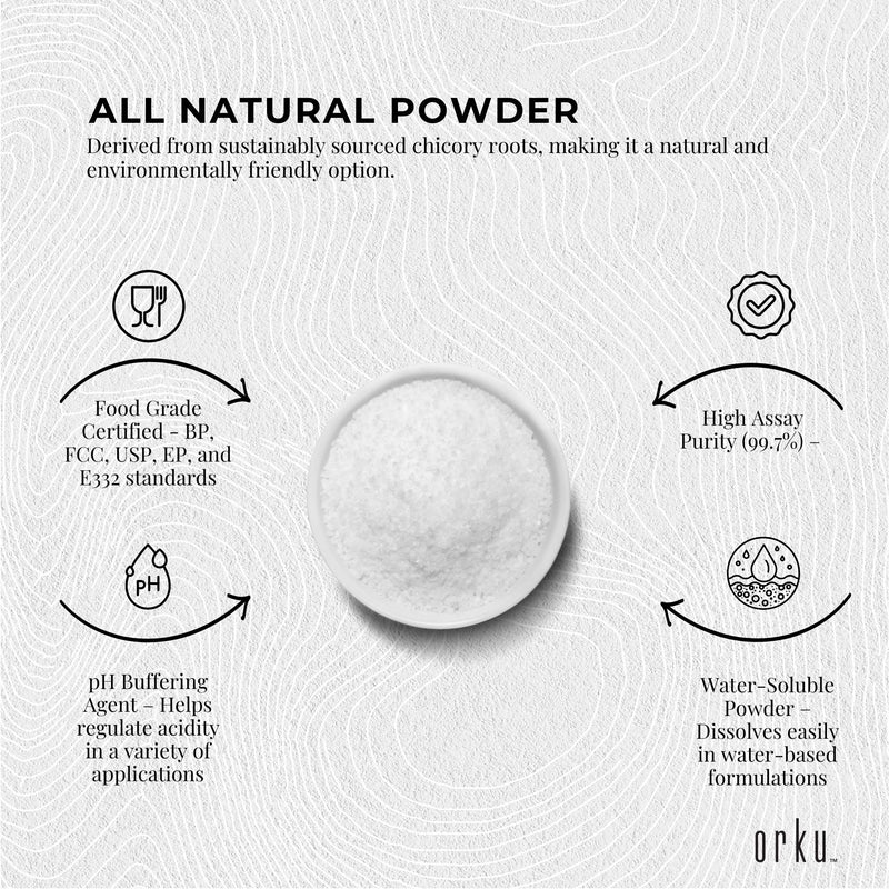 Orku 20Kg Potassium Citrate Food Grade - Granular BP USP FCC E332 Additive