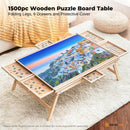 Social Hike 1500pcs Puzzle Board Table 6 Drawer with Cover - Wooden Folding Legs