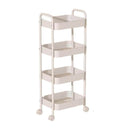 Kitchee 4-Tier Kitchen Storage Cart Trolley with Wheels - Shelf Organiser WHITE