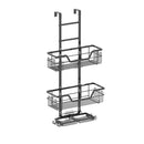 Kitchee 3 Tier Shower Caddy Over Door Bathroom Hanging Shelf Storage Rack Black