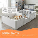 Rooster Farms 1.9m x 0.95m PVC Dog Whelping Box + Playpen Kit - Anti-Crush Rail