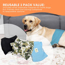 Rooster Farms Male Dog Diapers Small 3Pk - Washable Reusable Nappies Hook/Loop