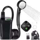Social Hike Portable Camping Shower Kit - 6000MAh Outdoor Rechargeable Pump LED