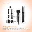 Ellie & Ruby 7-in-1 Hot Air Hair Styler 1400W Dryer Brush Curler Black