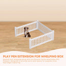 Rooster Farms 1.48m PVC Dog Play Pen Extension for Whelping Box 3 Side Enclosure