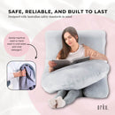 Orku Maternity Pregnancy Pillow - J-Shape Full Length for Side Sleepers Grey