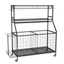 Social Hike Sports Equipment Storage Organiser and Side Rack Garage Trolley