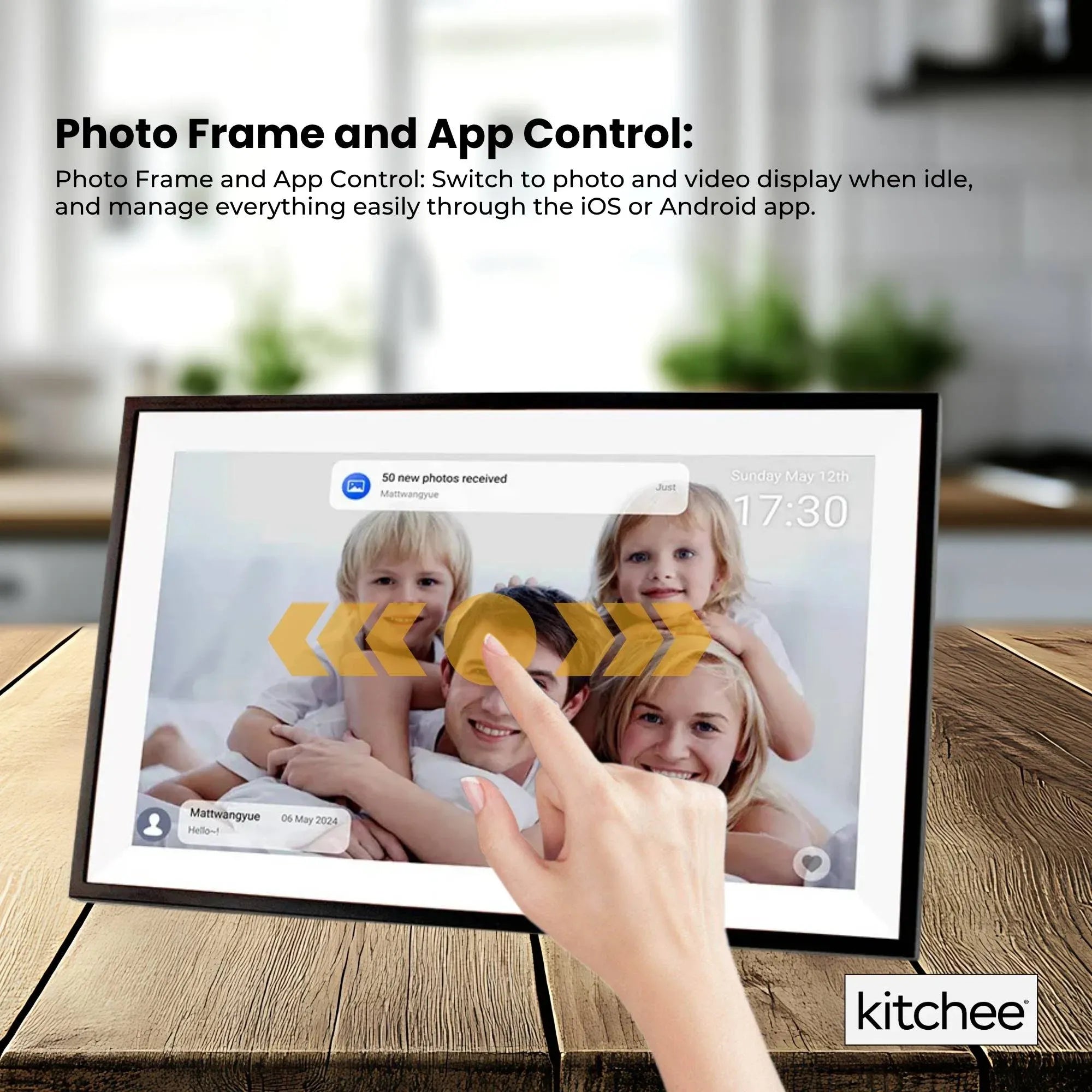 Kitchee 10" Digital Calendar Smart Family Planner - 25.5cm Touchscreen Black