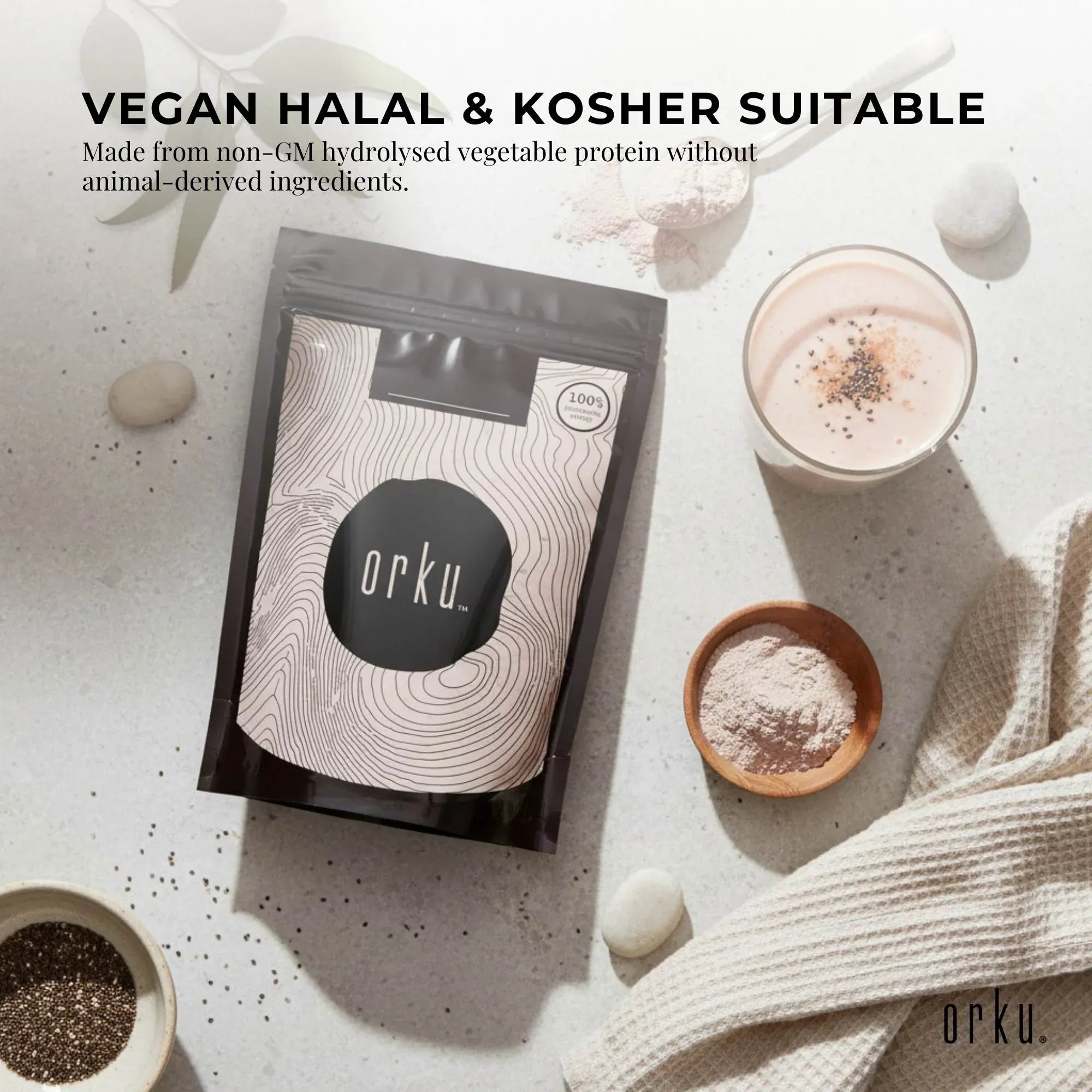 Orku 400g Vegan Collagen Plant Based Alternative Powder Hydrolysed Protein