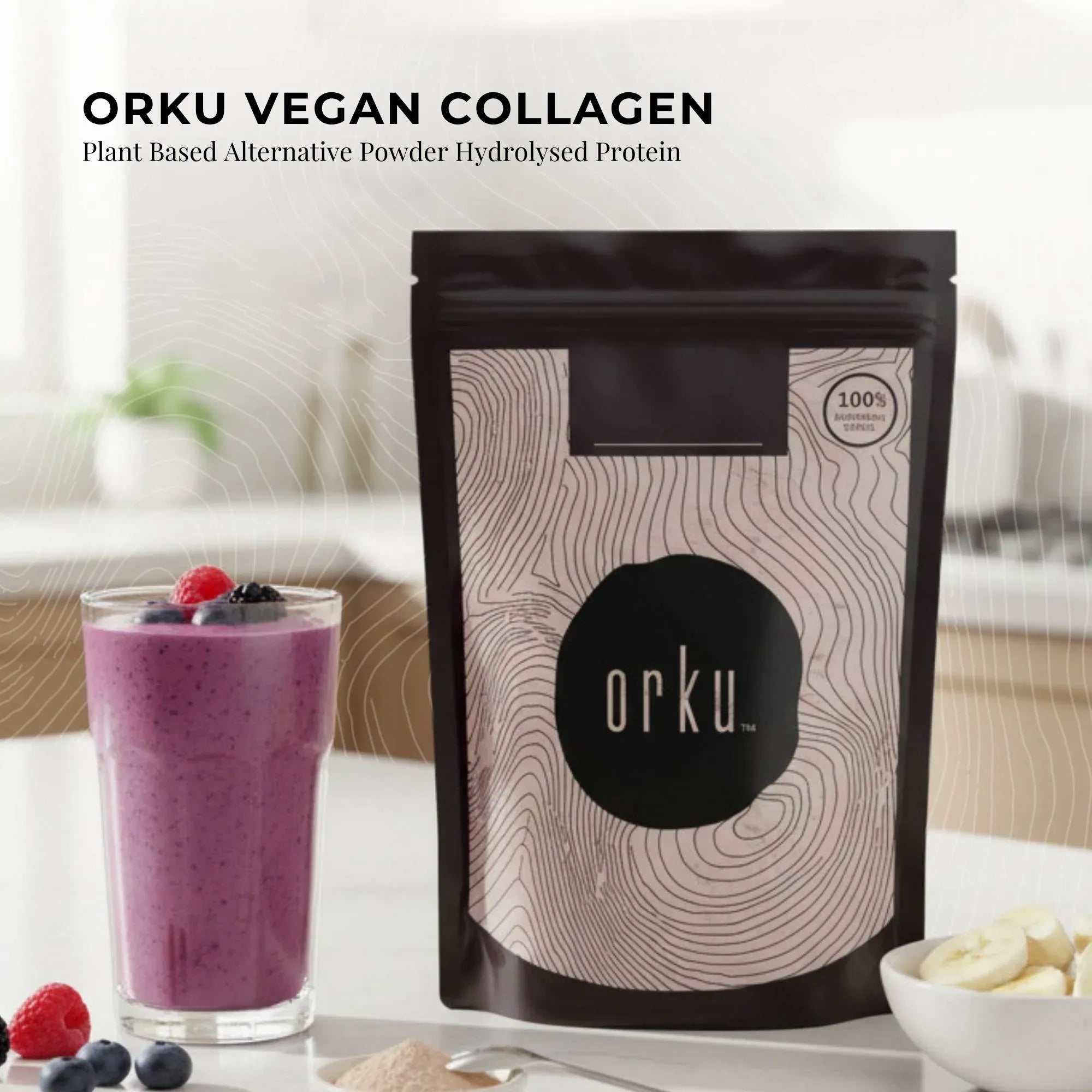 Orku 1Kg Vegan Collagen Plant Based Alternative Powder Hydrolysed Protein