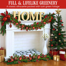 Christabelle 185cm Christmas Garland Lush Green Holiday Garland with Red Berries, Baubles & Pine Cones Pre-Decorated Festive Shelf or Banister Decoration