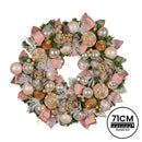 Christabelle 71cm Christmas Wreath Lush Green Holiday Door Wreath w/Jewelled Baubles, Foliage, Flowers, Ribbon & Berries