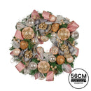 Christabelle 56cm Christmas Wreath Lush Green Holiday Door Wreath w/Jewelled Baubles, Foliage, Flowers, Pine Cones, Ribb