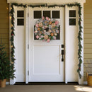 Christabelle 56cm Christmas Wreath Lush Green Holiday Door Wreath w/Jewelled Baubles, Foliage, Flowers, Pine Cones, Ribb