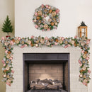 Christabelle 185cm Christmas Garland Lush Green Holiday Door Garland w/Jewelled Baubles, Flowers, Ribbon & Berries