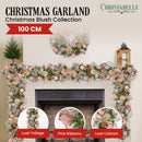 Christabelle 100cm Christmas Garland Lush Green Holiday Door Garland w/Jewelled Baubles & Berries Pre Decorated Festive