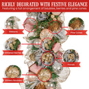 Christabelle 100cm Christmas Garland Lush Green Holiday Door Garland w/Jewelled Baubles & Berries Pre Decorated Festive