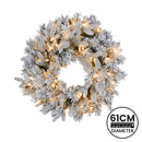 Christabelle Christmas Wreath Snowy Atica Pre-Lit with LED Lights Front Door Decoration Ornament