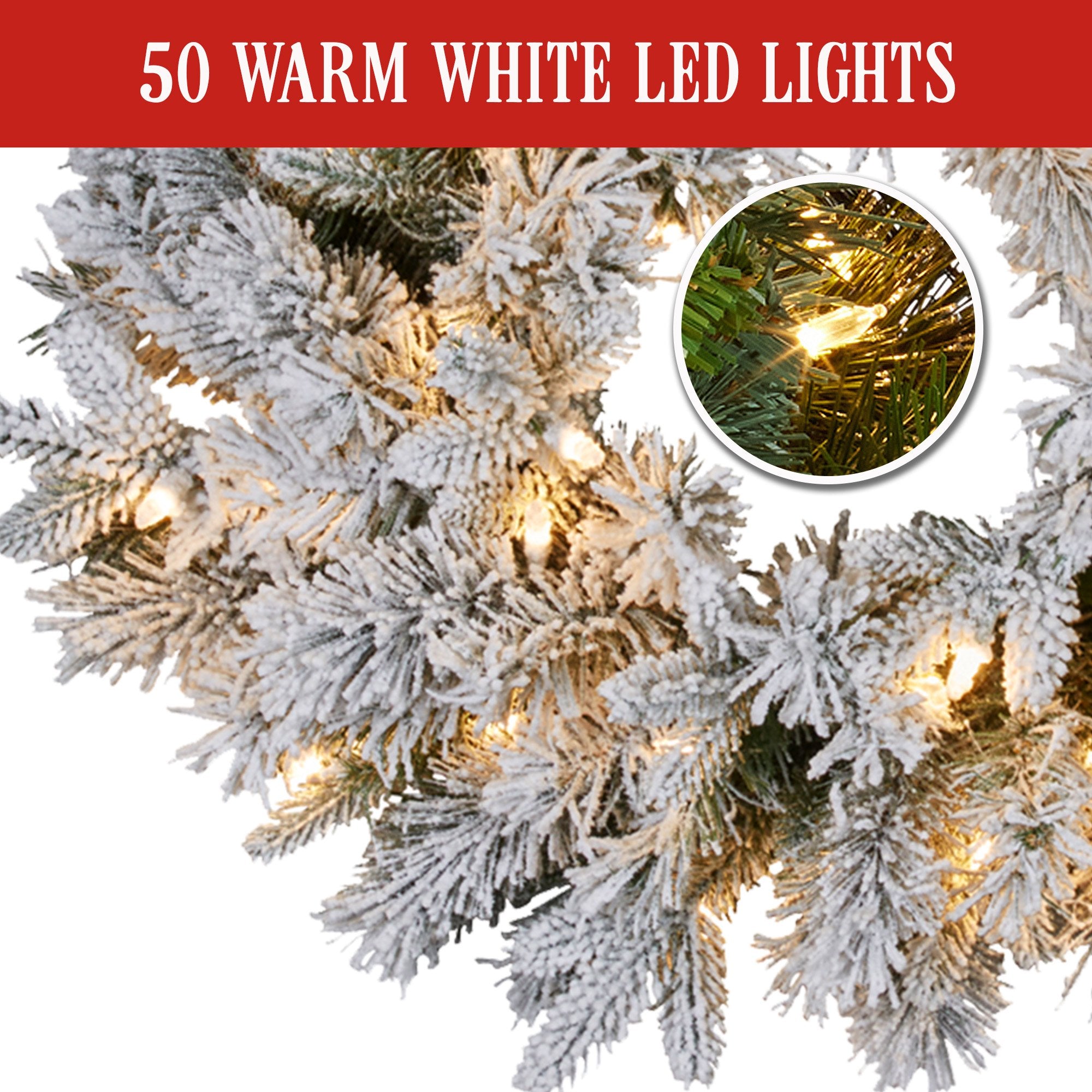 Christabelle Christmas Wreath Snowy Atica Pre-Lit with LED Lights Front Door Decoration Ornament