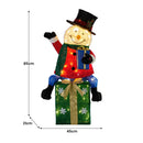 Christabelle 85cm Christmas Snowman On Presents Display with Lights