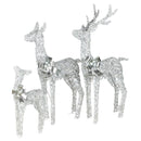 Christabelle Christmas Reindeer Display Set 3 Indoor & Outdoor Decorations Acrylic Beads Cool White LED Lights Silver