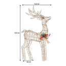 Christabelle Light Up Christmas Reindeer Display Indoor & Outdoor Decoration Warm White LED Lights Gold Bow Wire Frame